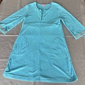 Lilly Pulitzer Turquoise Textured Fabric lounge swimsuit coverup